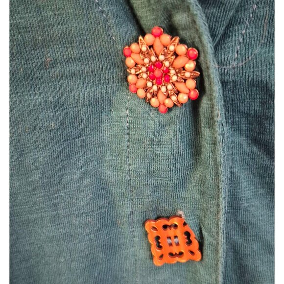 Soft Surroundings Quirky Button A-Line Cotton Sleeveless Tunic Top Size L EUC - Picture 3 of 8